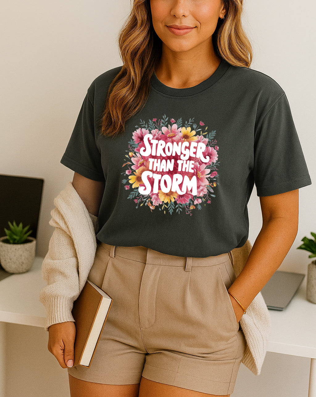 Stronger Than the Storm Floral Tee