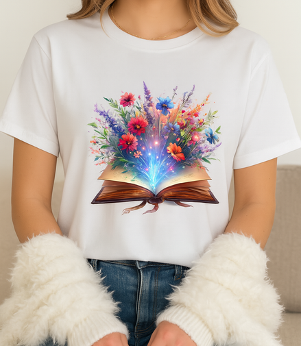 Floral Book T-Shirt