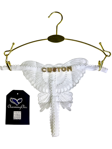 Custom Name Butterfly Lace Thong – Personalized Lingerie