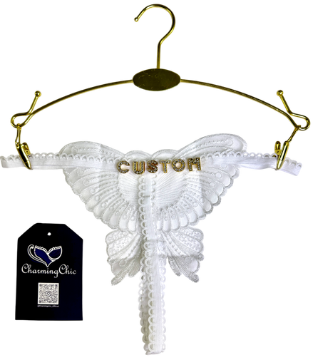 Custom Name Butterfly Lace Thong – Personalized Lingerie