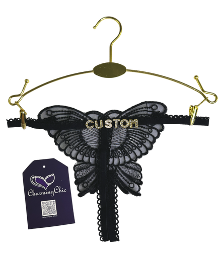 Custom Name Butterfly Lace Thong – Personalized Lingerie