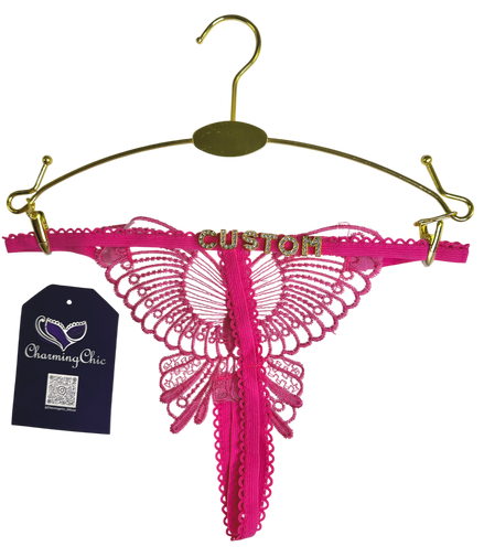Custom Name Butterfly Lace Thong – Personalized Lingerie