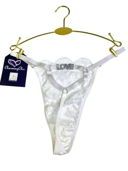 Custom Love Lace Thong – Personalized Romantic Lingerie