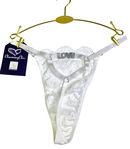 Custom Love Lace Thong – Personalized Romantic Lingerie