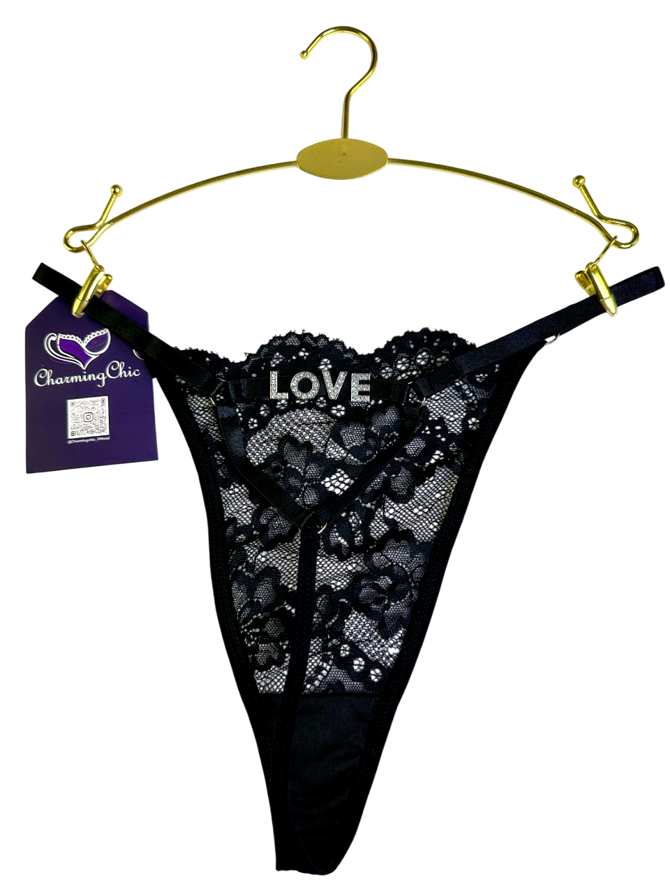 Custom Love Lace Thong – Personalized Romantic Lingerie