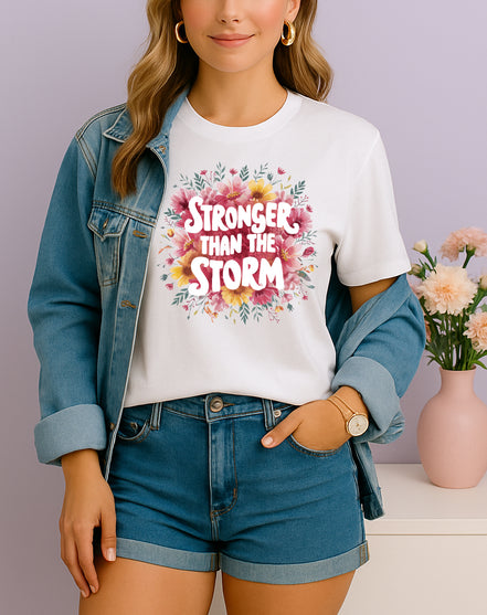 Stronger Than the Storm Floral Tee